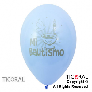 GLOBO S R12 FASHION BAUTISMO 1C PASTEL CELESTE x 50